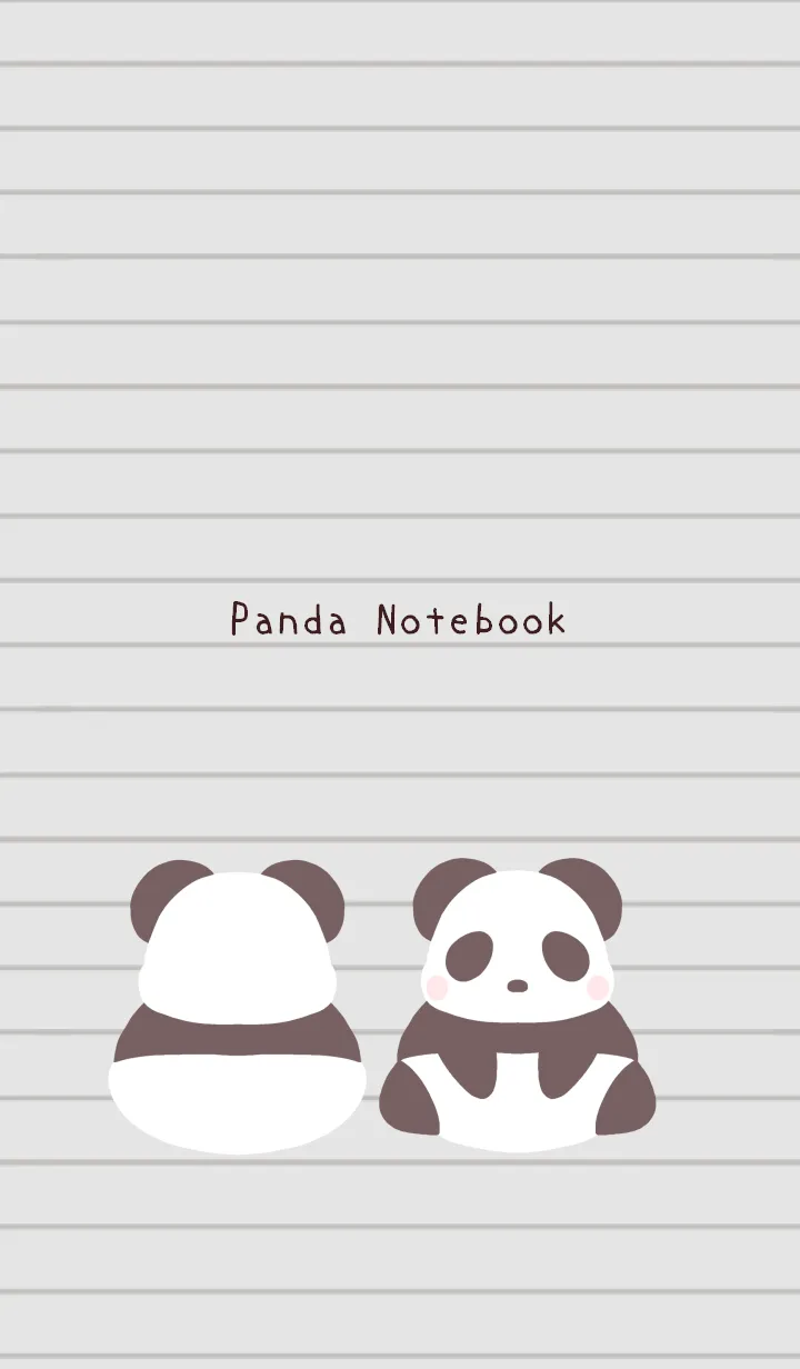 [LINE着せ替え] シンプルパンダのノート/ブラックの画像1