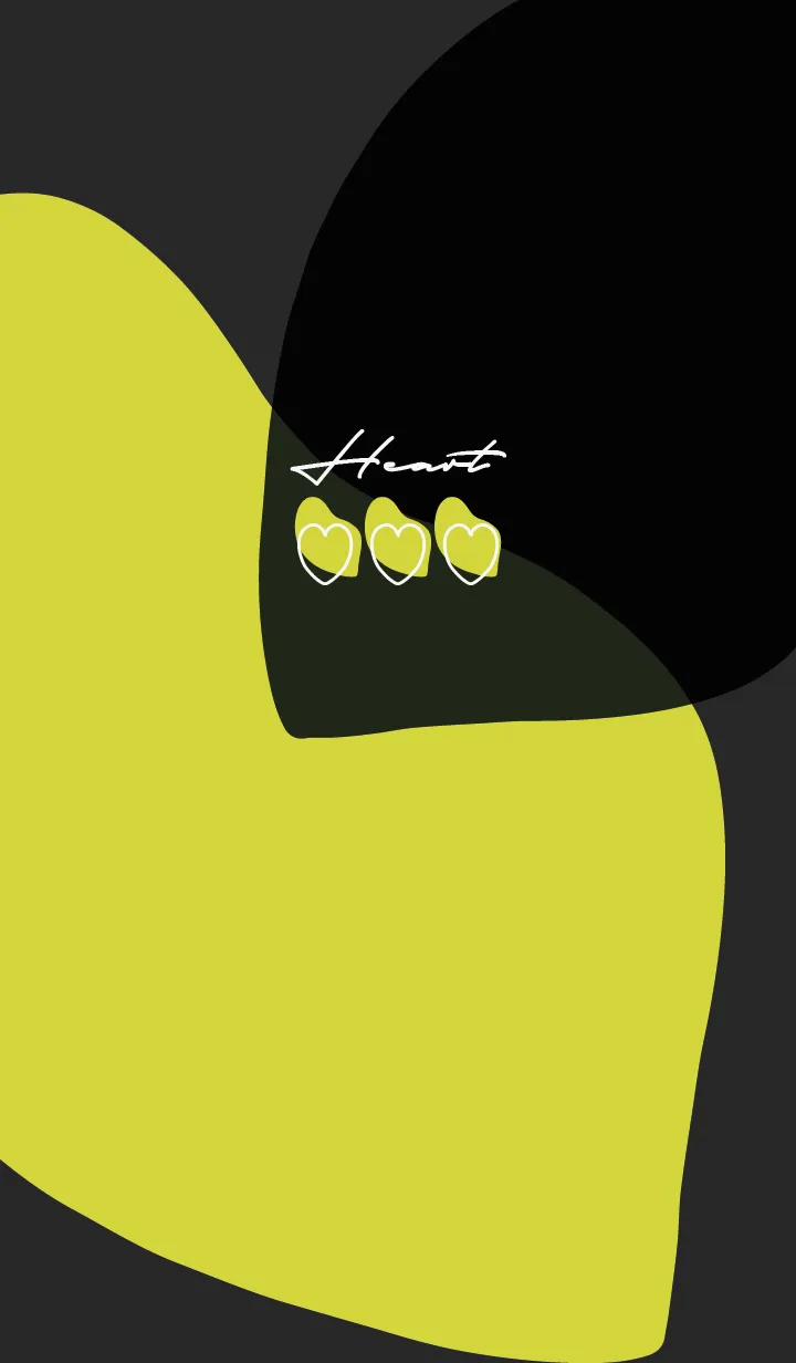 [LINE着せ替え] 黒と黄色 : シンプルなHeartの画像1