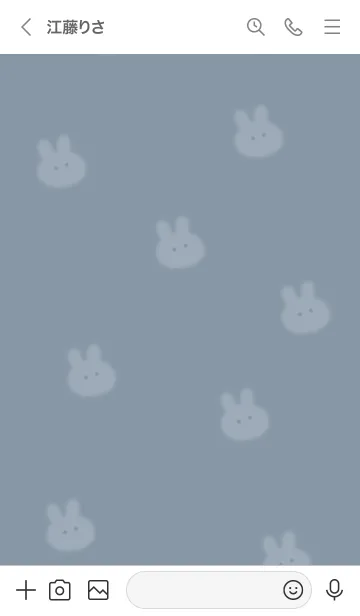 [LINE着せ替え] ～可愛いうさぎ♥ブルーグレー09_1～の画像3