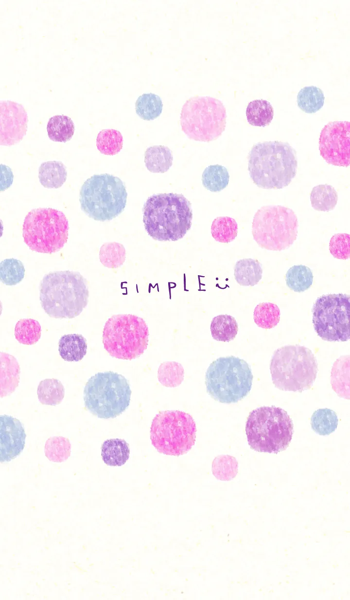 [LINE着せ替え] 水彩水玉パープルピンク19の画像1