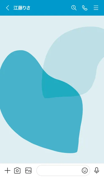 [LINE着せ替え] 青 : シンプルなHeartの画像3