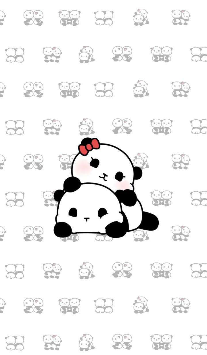 [LINE着せ替え] ふたごのパンダ(シンプル）の画像1