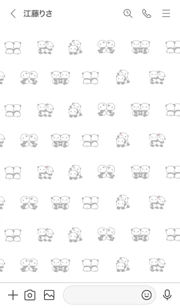 [LINE着せ替え] ふたごのパンダ(シンプル）の画像3