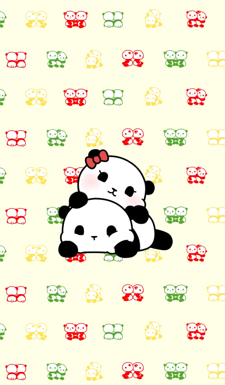 [LINE着せ替え] ふたごのパンダ(ビタミン）の画像1