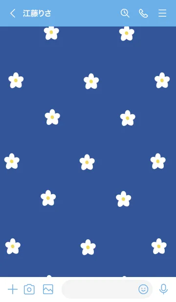 [LINE着せ替え] ブルーとホワイトのお花。小花。の画像3