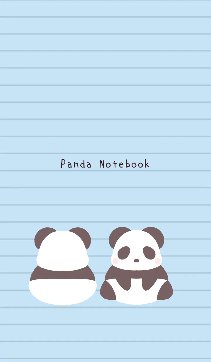 [LINE着せ替え] シンプルパンダのノート/ブルーの画像1