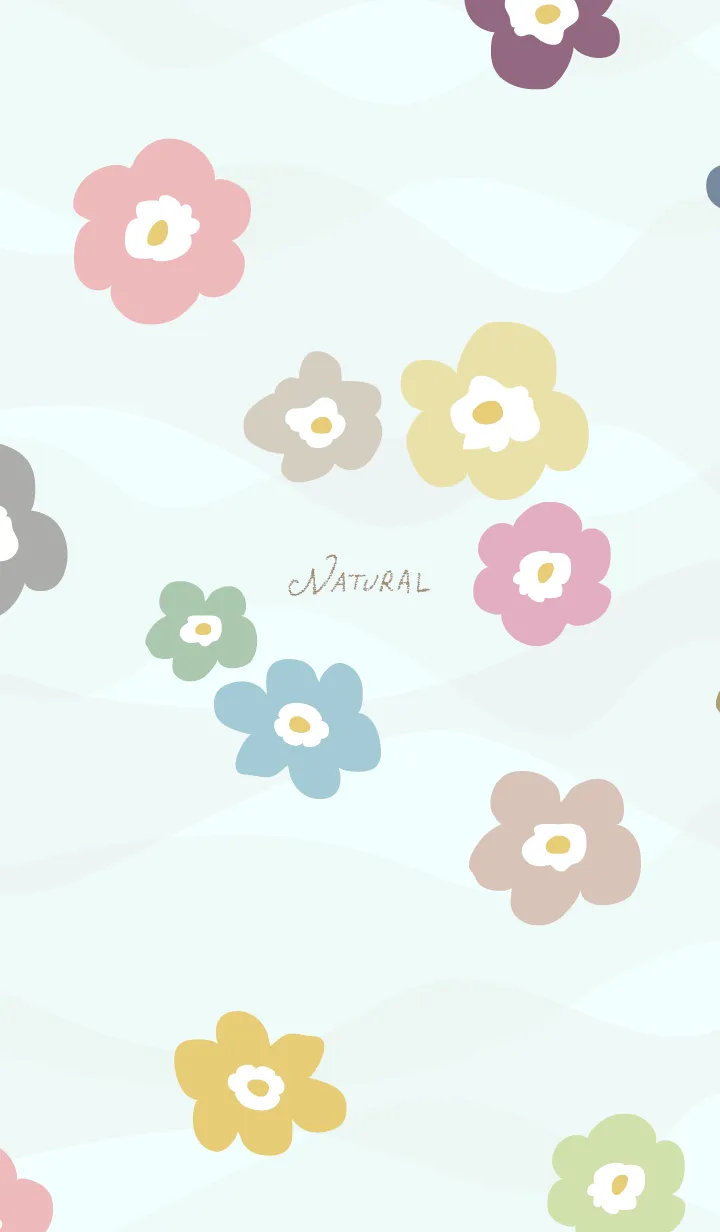 [LINE着せ替え] くすみカラー花々 ブルー5の画像1