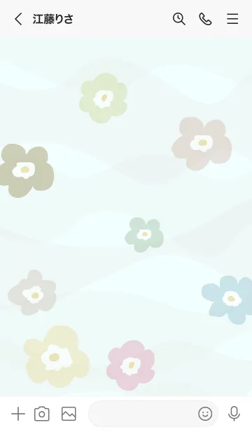 [LINE着せ替え] くすみカラー花々 ブルー5の画像3