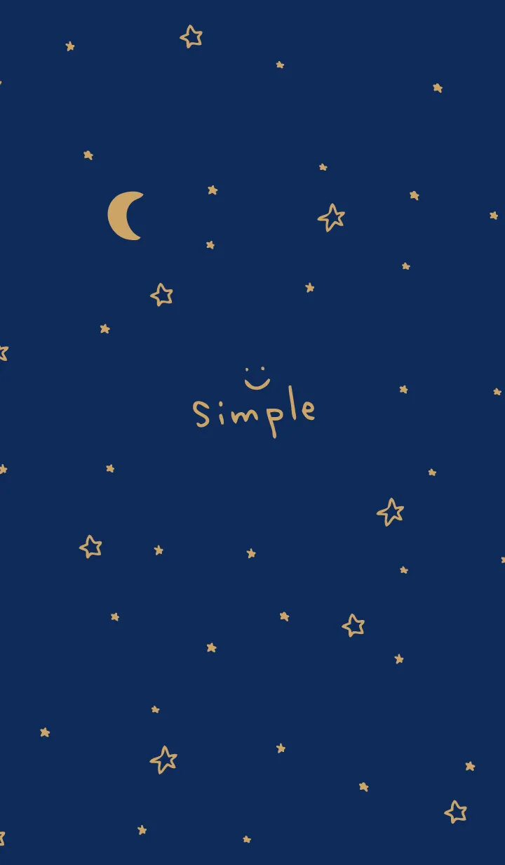 [LINE着せ替え] 夜星と月スマイル ネイビー3の画像1