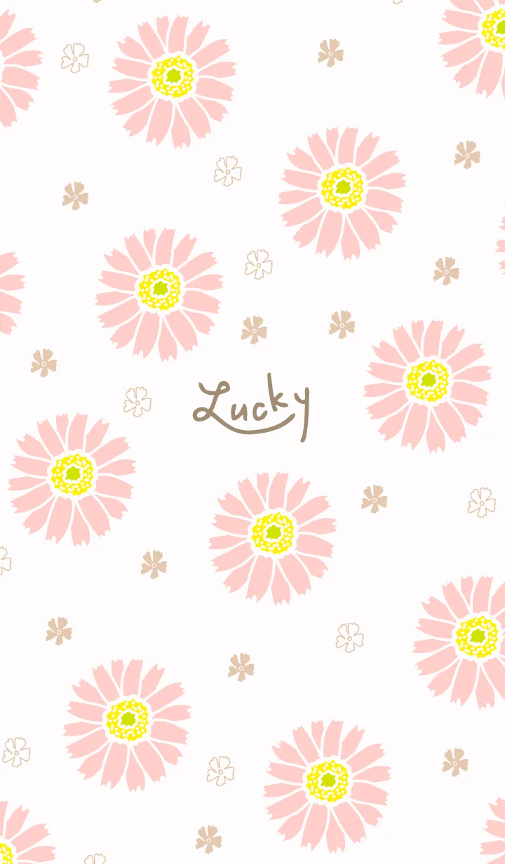 [LINE着せ替え] ピンク色のガーベラと小花8の画像1