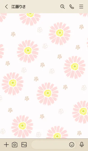 [LINE着せ替え] ピンク色のガーベラと小花8の画像3