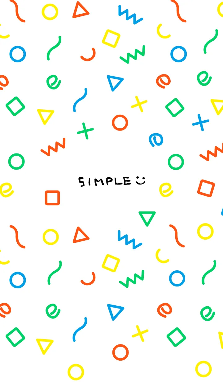 [LINE着せ替え] カラフル図形 白12の画像1