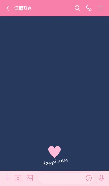 [LINE着せ替え] Small Heart *Navy+Pink 22*の画像3