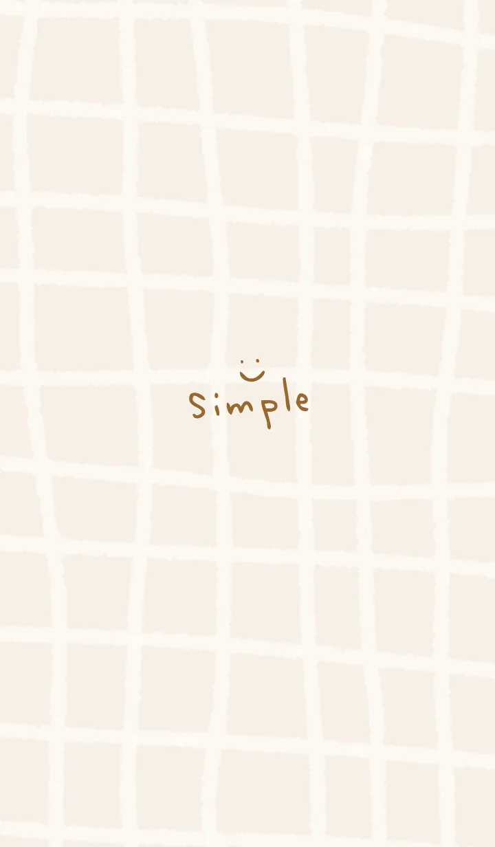 [LINE着せ替え] 手書きチェック スマイル ベージュ3の画像1
