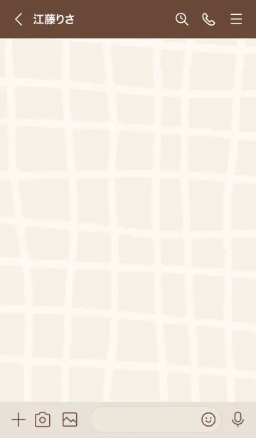 [LINE着せ替え] 手書きチェック スマイル ベージュ3の画像3