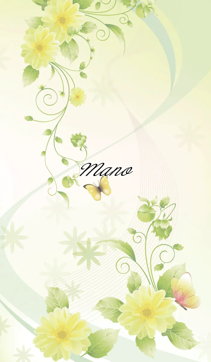 まの用 Butterflies and flowersの着せ替えメイン画像