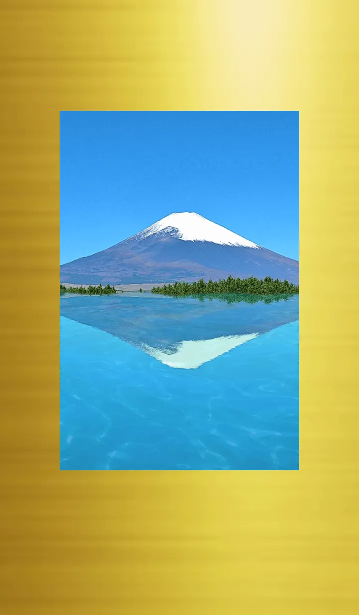 [LINE着せ替え] 逆さ富士 富士山 ゴールドの画像1