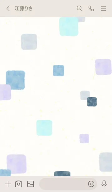 [LINE着せ替え] 水彩 四角 ブルー22の画像3