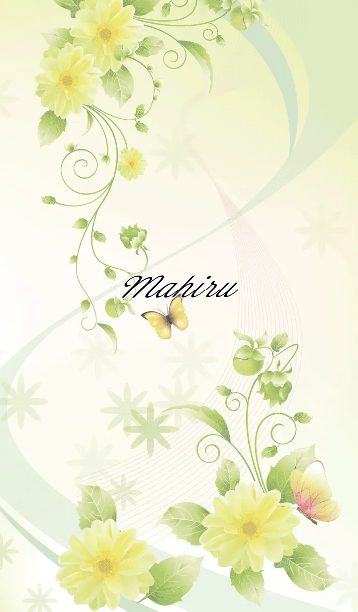 まひる用 Butterflies and flowersの着せ替えメイン画像