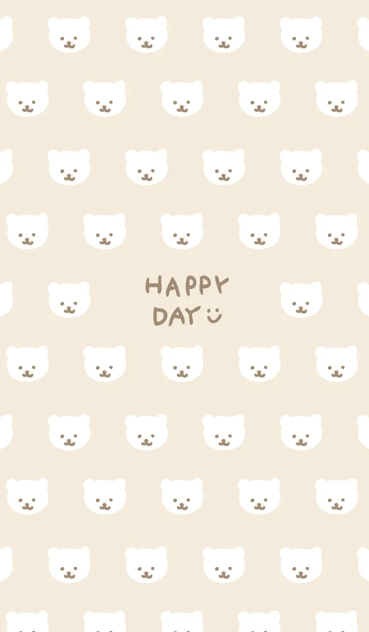 [LINE着せ替え] くまちゃん たくさん ベージュ5の画像1