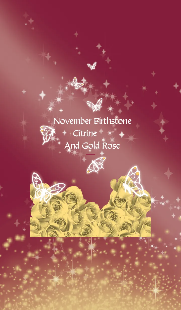 [LINE着せ替え] ボルドー : 11月のシトリンと蝶の画像1