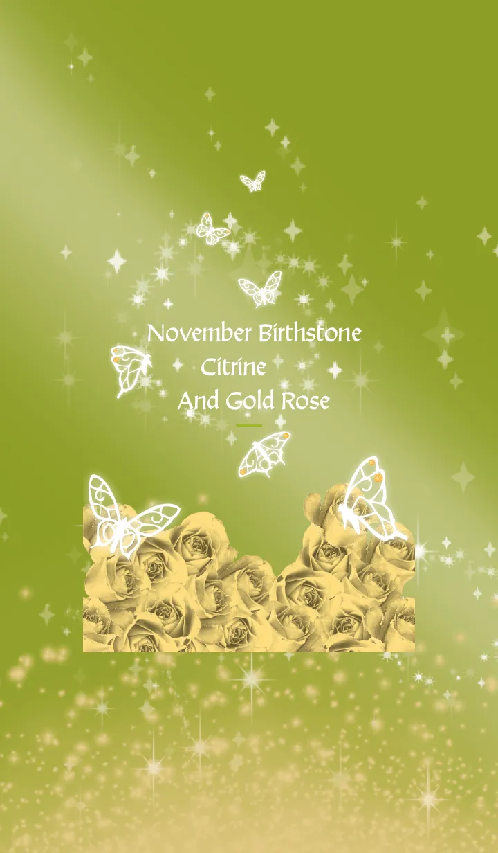 [LINE着せ替え] 黄緑 : 11月のシトリンと蝶の画像1