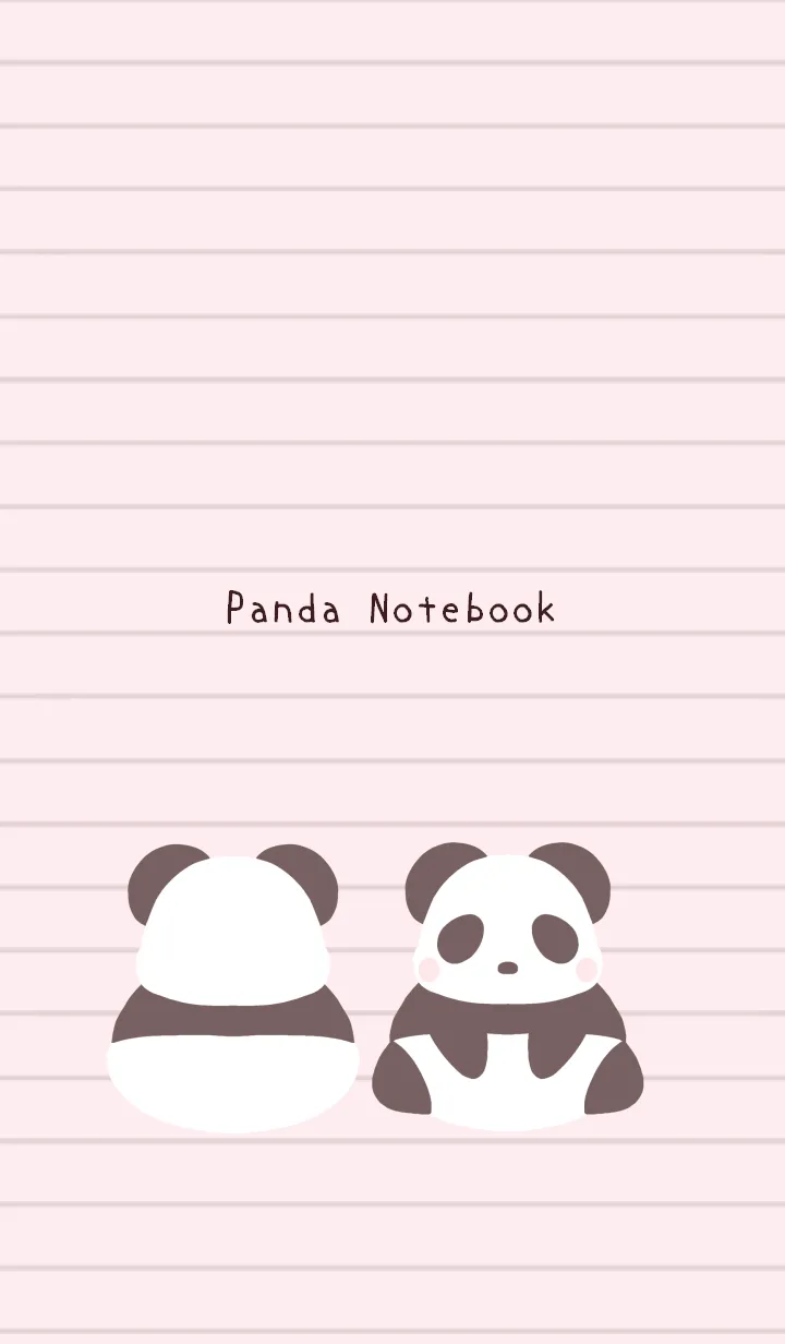 [LINE着せ替え] シンプルパンダのノート/ピンクの画像1