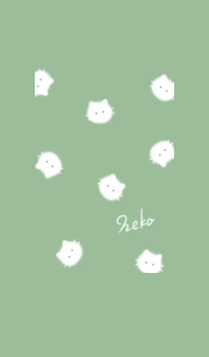 [LINE着せ替え] ～ふわふわな猫♥グリーン03_1～の画像1
