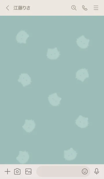 [LINE着せ替え] ～ふわふわな猫♥ブルーグリーン04_1～の画像3