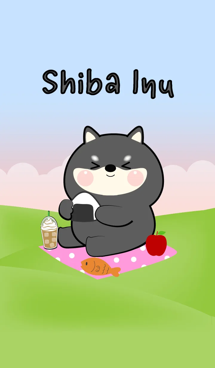 [LINE着せ替え] Picnic Cute Black Shiba Inu Theme (JP)の画像1