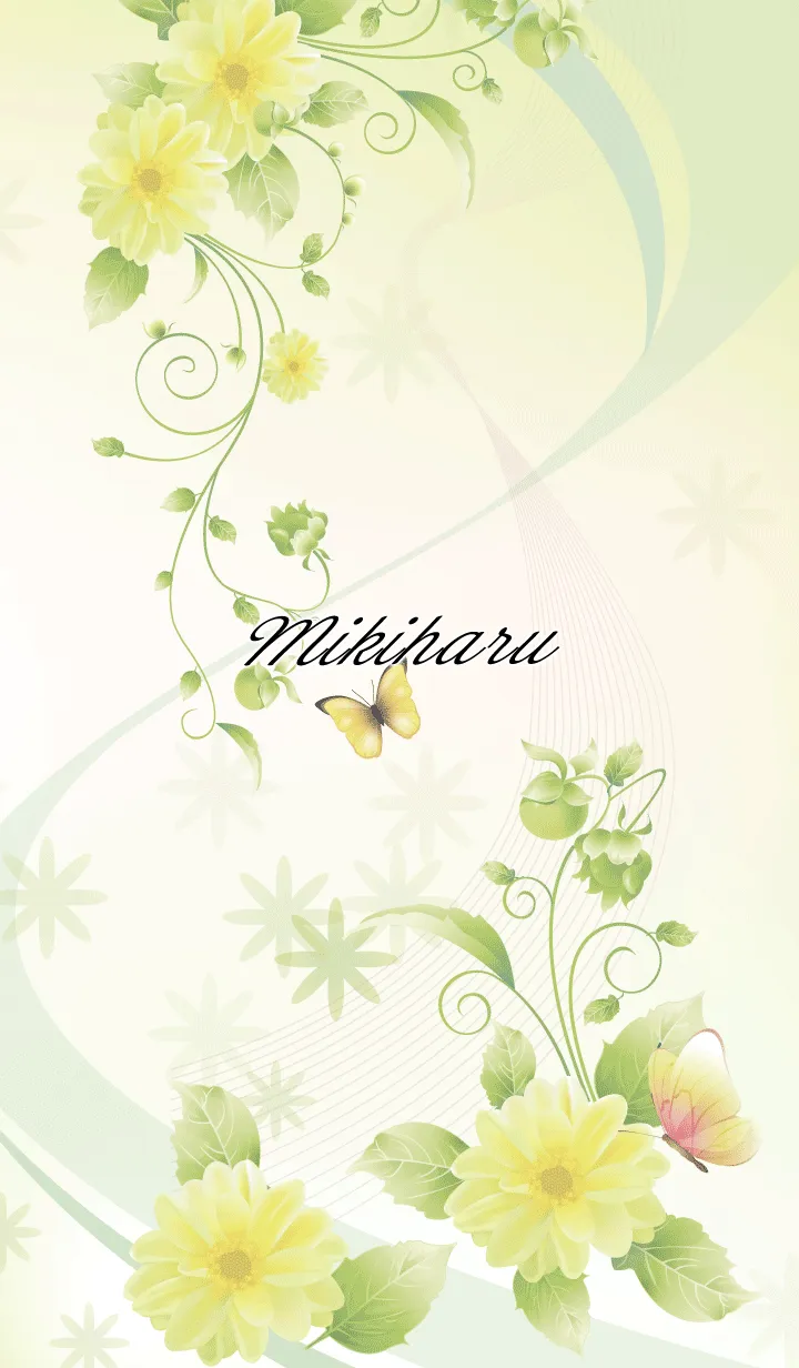 [LINE着せ替え] みきはる用 Butterflies and flowersの画像1