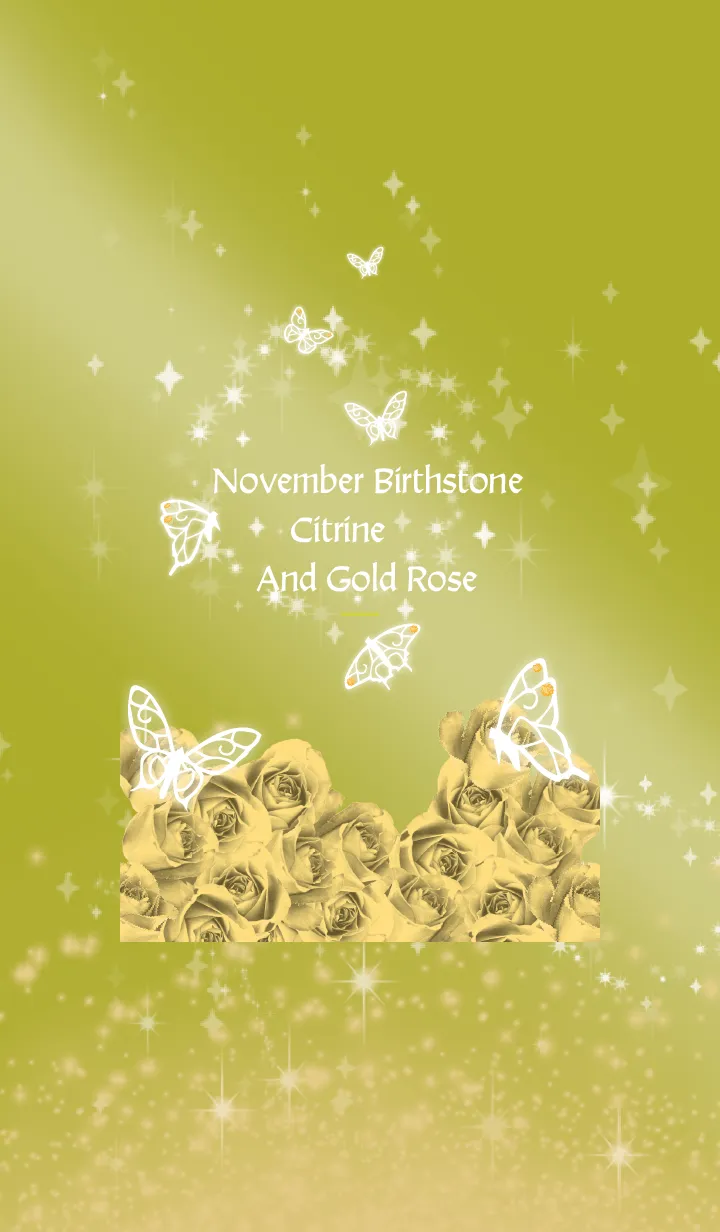 [LINE着せ替え] 黒と黄色 : 11月のシトリンと蝶の画像1