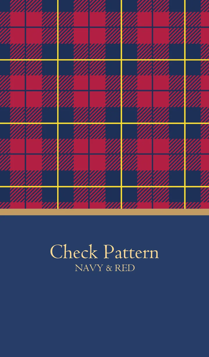[LINE着せ替え] Check Pattern-NAVY&REDの画像1