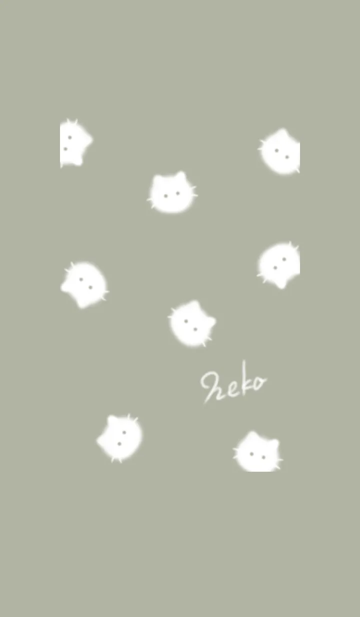 [LINE着せ替え] ～ふわふわな猫♥グリーン13_1～の画像1