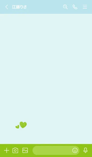 [LINE着せ替え] ハートのらくがき(ライトグリーン×ブルー)の画像3