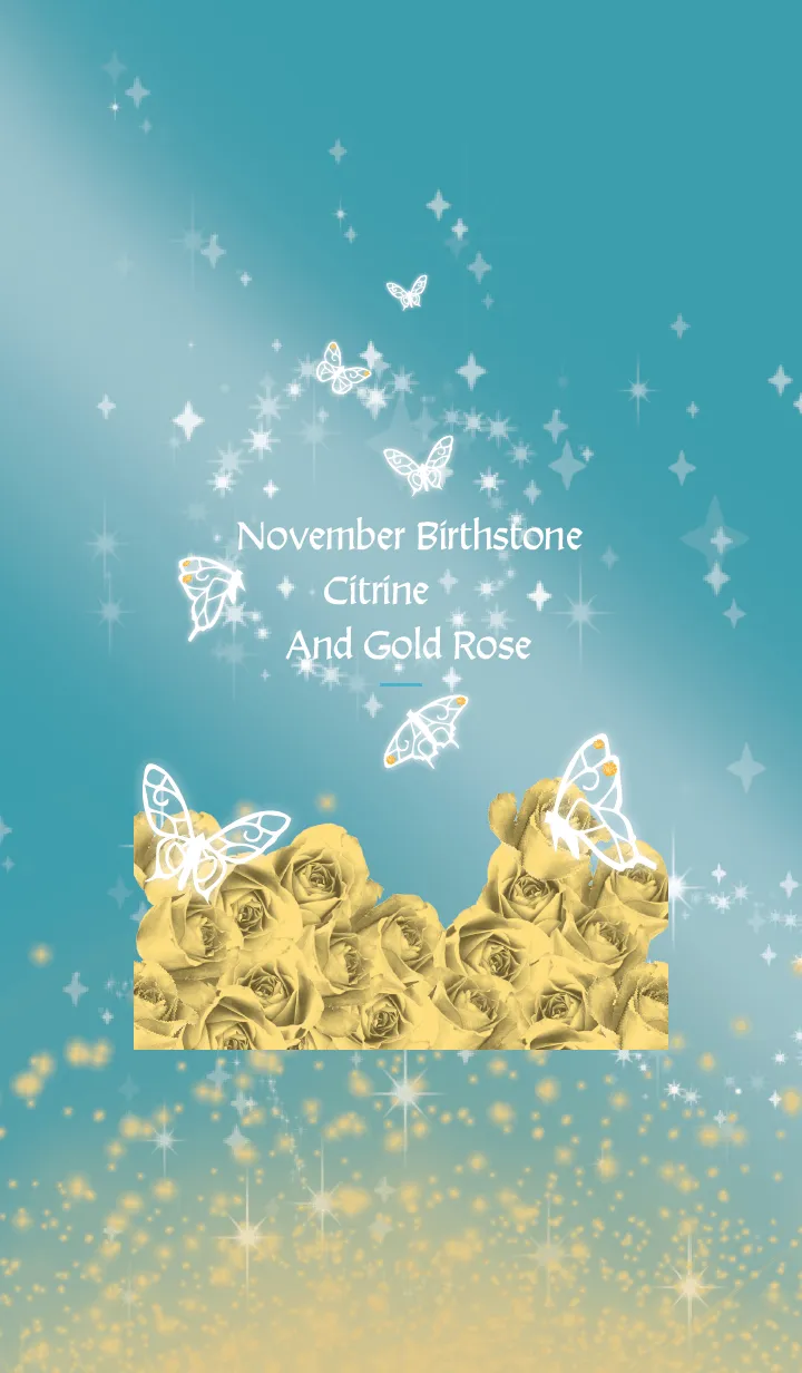 [LINE着せ替え] 青 : 11月のシトリンと蝶の画像1