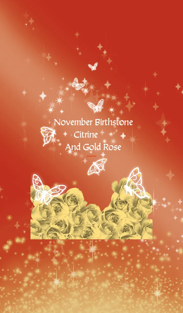 [LINE着せ替え] 赤 : 11月のシトリンと蝶の画像1