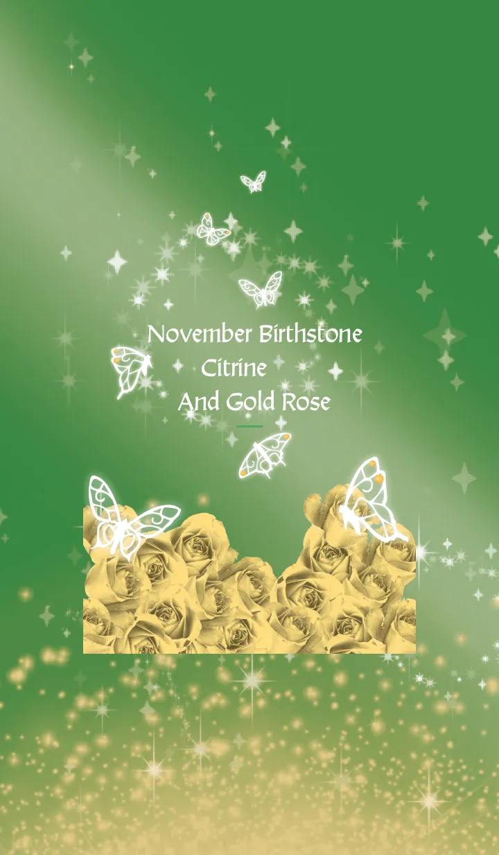 [LINE着せ替え] 緑 : 11月のシトリンと蝶の画像1