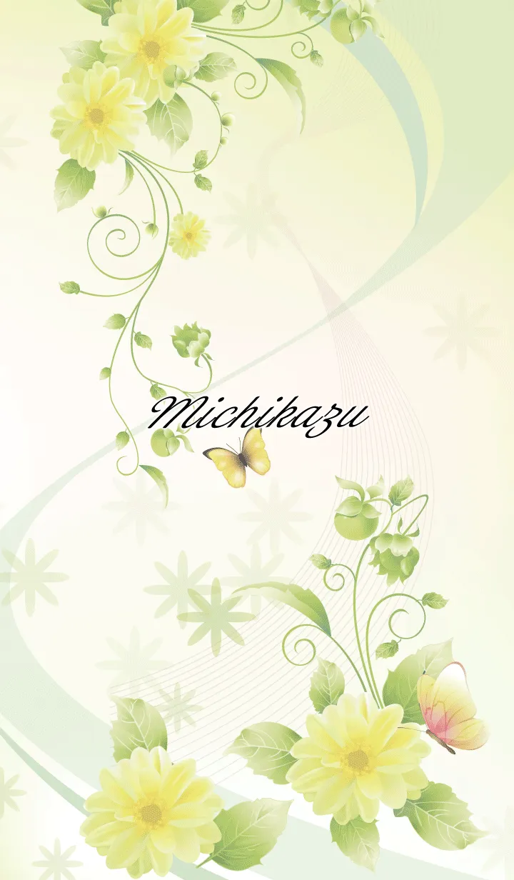みちかず用 Butterflies and flowersの着せ替えメイン画像