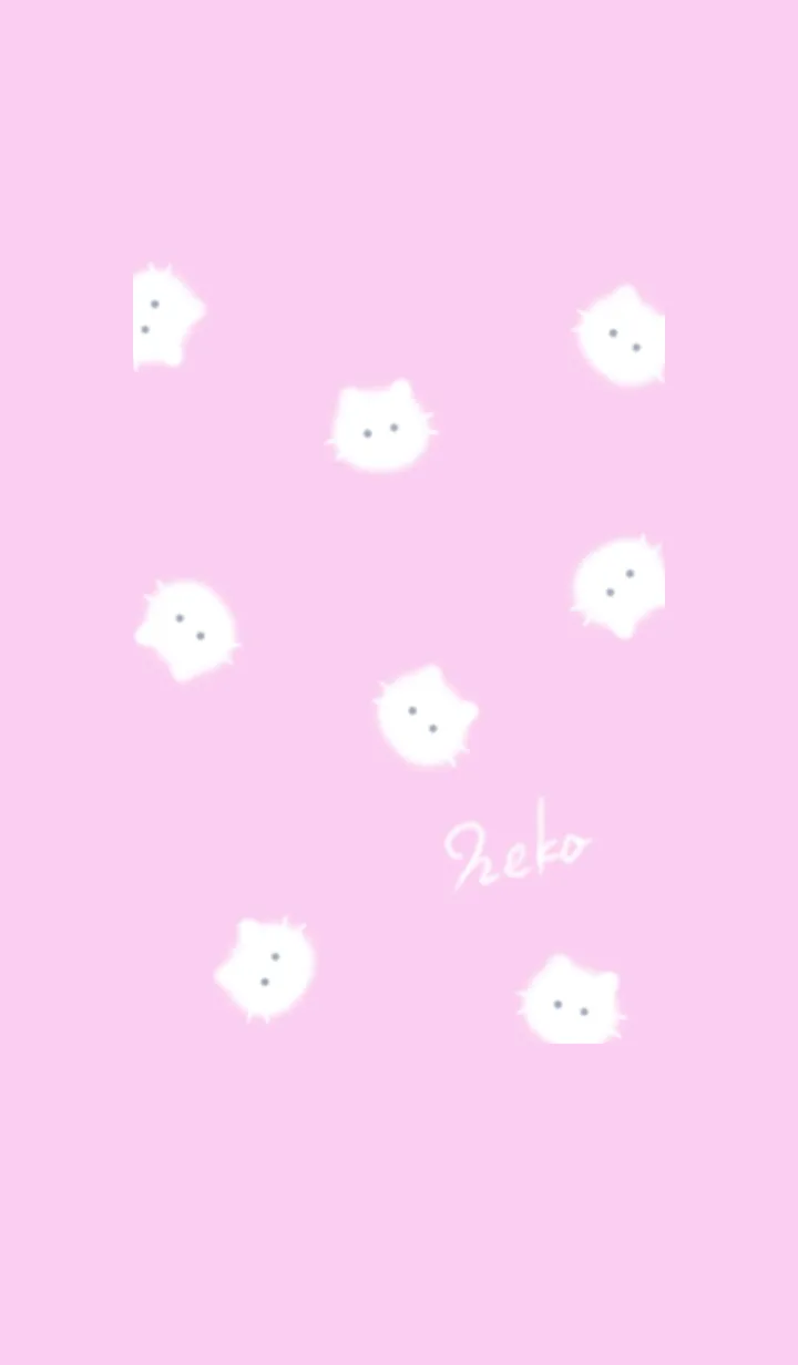 [LINE着せ替え] ～ふわふわな猫♥ピンクパープル28_1～の画像1