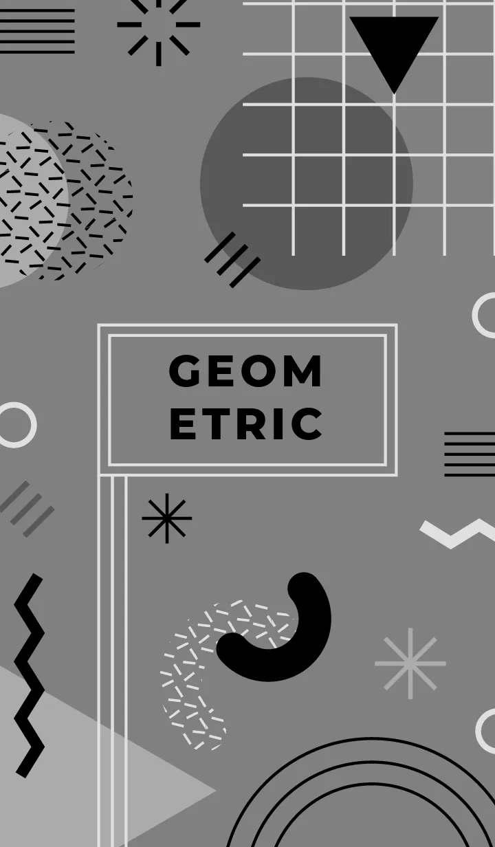 [LINE着せ替え] Geometric Basic Greyの画像1