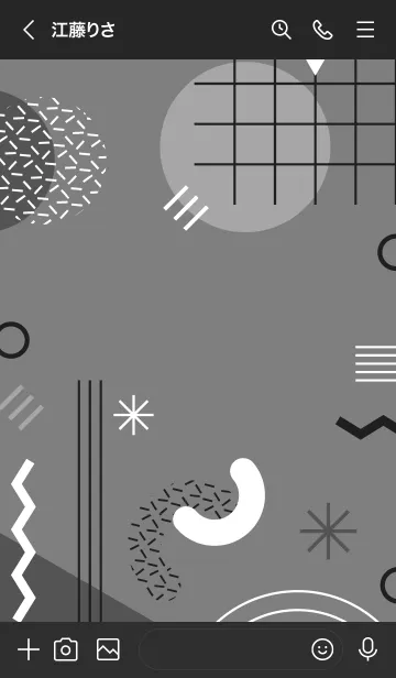 [LINE着せ替え] Geometric Basic Grey Whiteの画像3