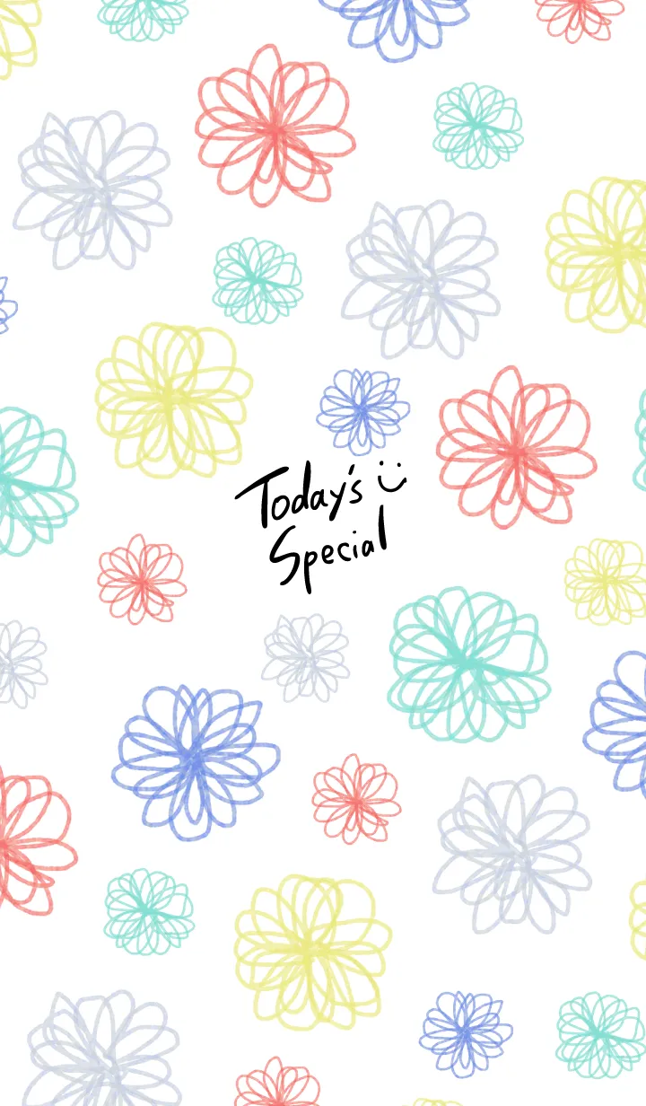 [LINE着せ替え] カラフルな水彩おはな8の画像1