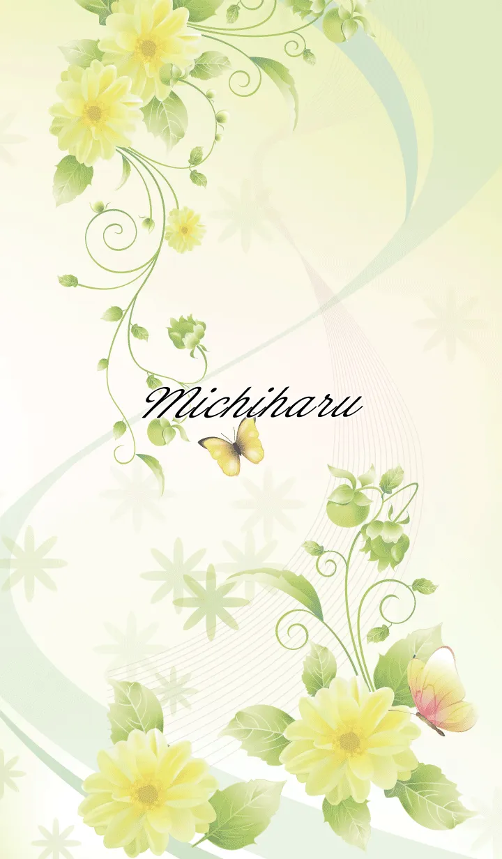 [LINE着せ替え] みちはる用 Butterflies and flowersの画像1