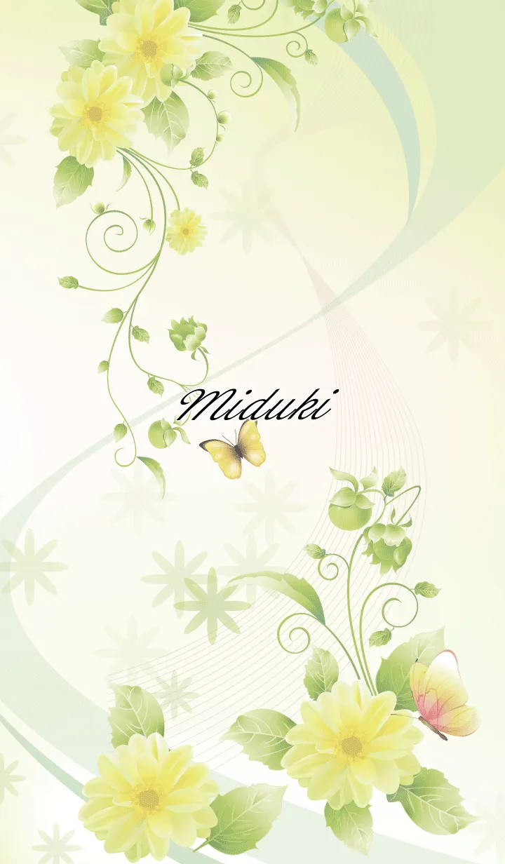 みづき用 Butterflies and flowersの着せ替えメイン画像
