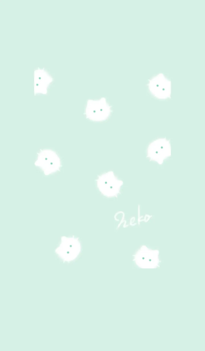 [LINE着せ替え] ～ふわふわな猫♥ブルーグリーン37_1～の画像1