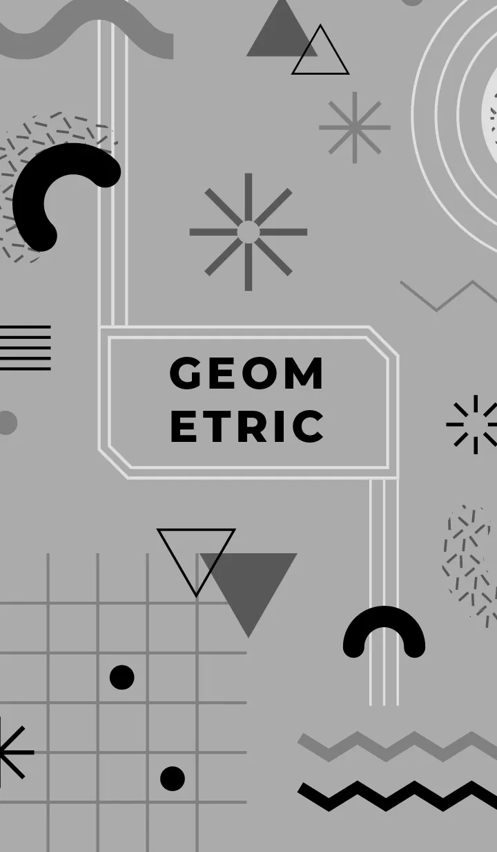 [LINE着せ替え] Geometric Basic Dark Grayの画像1