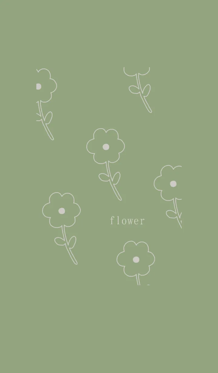 [LINE着せ替え] シンプル flower ライトグリーンの画像1