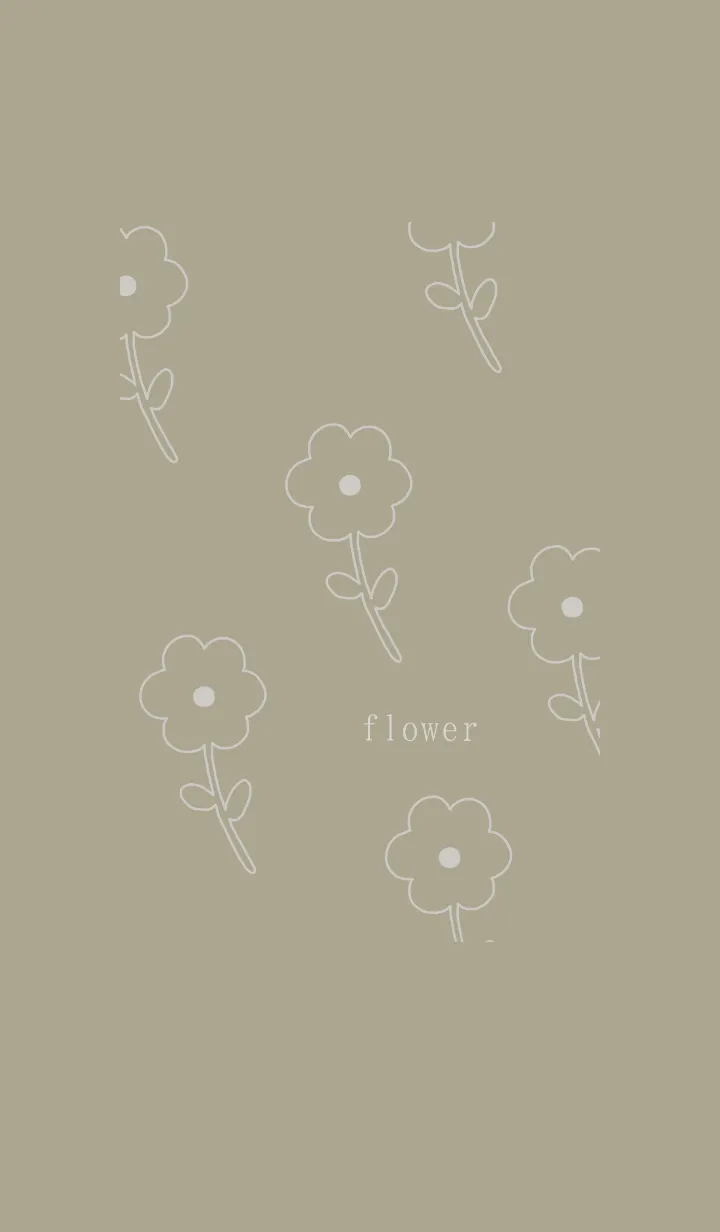 [LINE着せ替え] シンプル flower ベージュの画像1