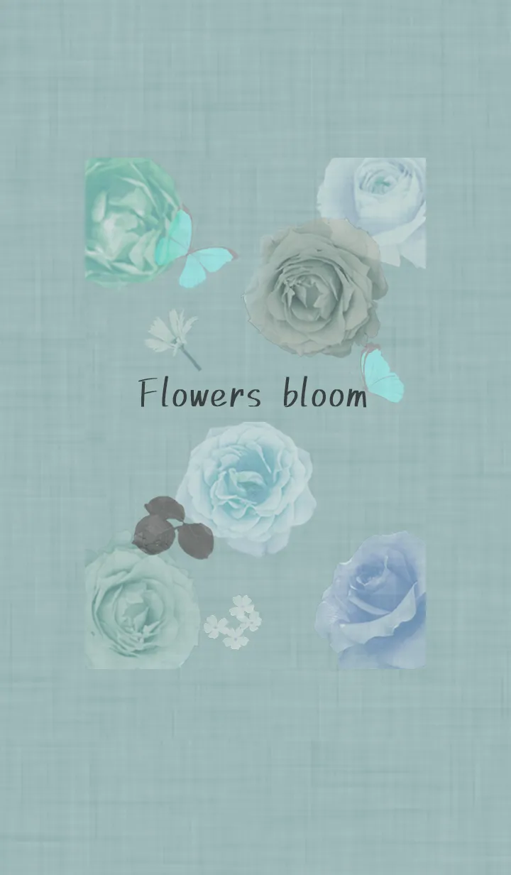 [LINE着せ替え] ～花が咲く♥ブルーグリーン02_1～の画像1